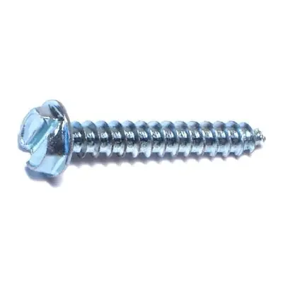 7 x 1″ Zinc Plated Steel Slotted Hex Washer Head Sheet Metal Screws