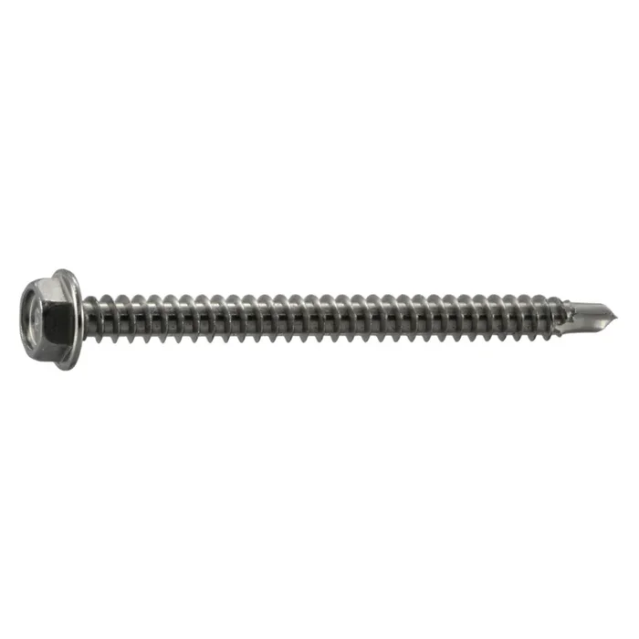 8-16 x 2″ 410 Stainless Steel Hex Washer Head Self-Drilling Screws