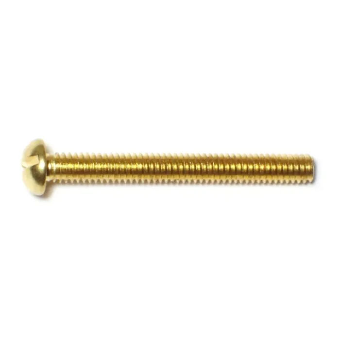 8-32 x 1-1/2″ Brass Coarse Thread Slotted Round Head Machine Screws