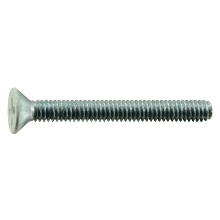 8-32 x 1-1/2″ White Painted Head Zinc Plated Steel Coarse Thread Phillips Flat Head Machine Screws