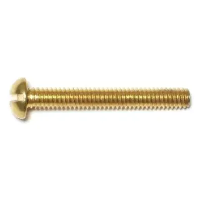 8-32 x 1-1/4″ Brass Coarse Thread Slotted Round Head Machine Screws