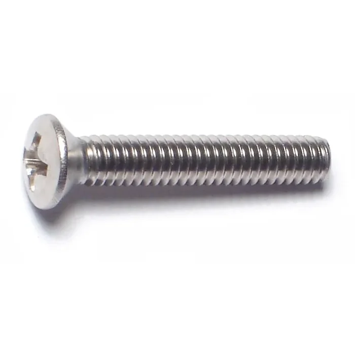 8-32 x 1″ 18-8 Stainless Steel Coarse Thread Phillips Oval Head Machine Screws