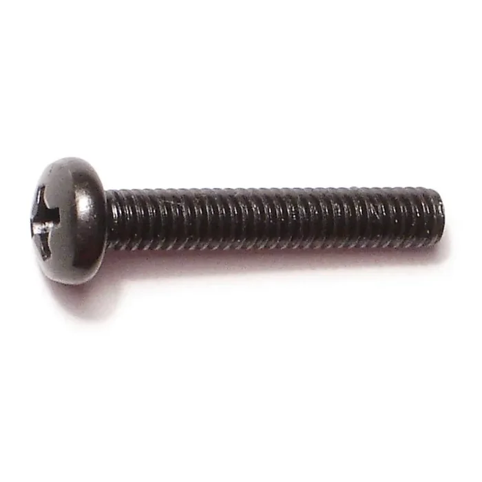 8-32 x 1″ Black Oxide Steel Coarse Thread Phillips Pan Head Machine Screws