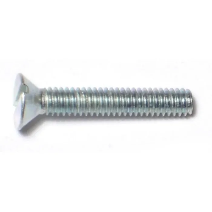 8-32 x 1″ Zinc Plated Steel Coarse Thread Slotted Flat Head Machine Screws