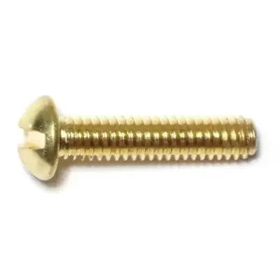 8-32 x 3/4″ Brass Coarse Thread Slotted Round Head Machine Screws