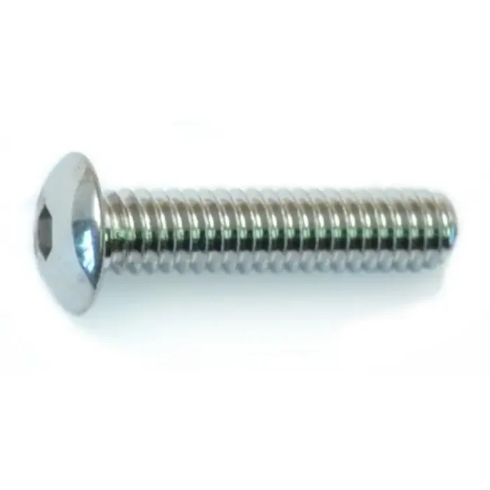 8-32 x 3/4″ Polished 18-8 Stainless Steel Coarse Thread Button Head Socket Cap Screws
