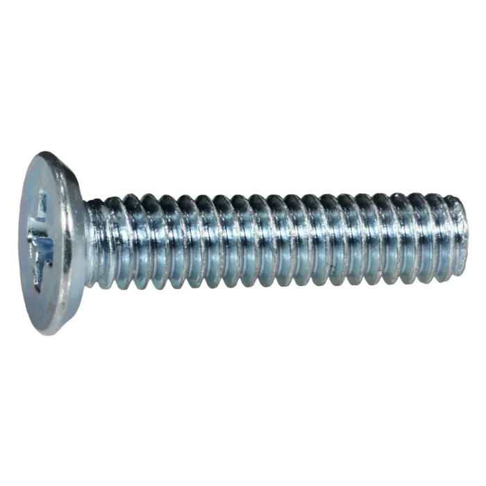 8-32 x 3/4″ Zinc Plated Steel Coarse Thread Phillips Flat Undercut Head Machine Screws
