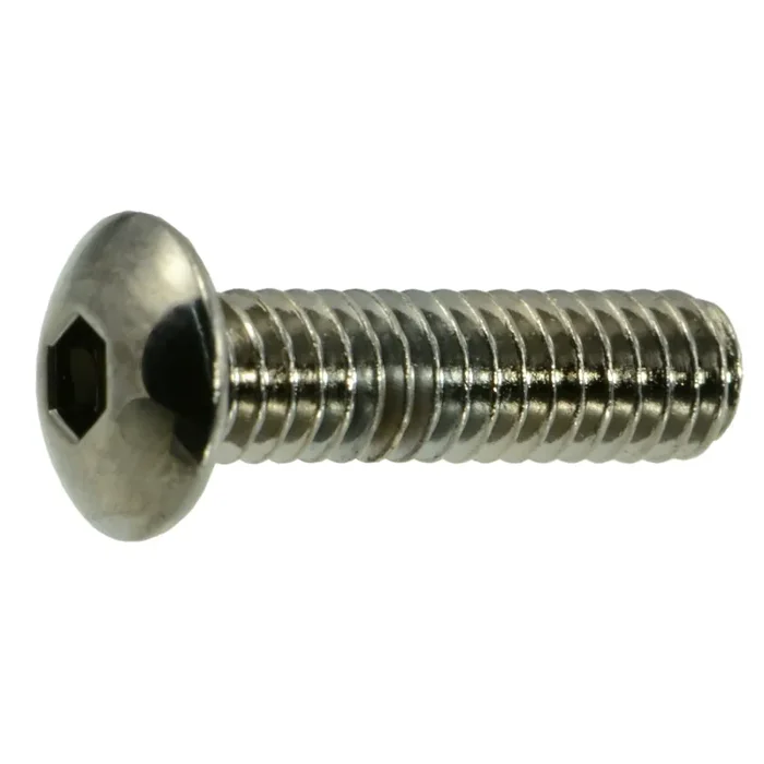 8-32 x 5/8″ Black Chrome Plated Steel Coarse Thread Button Head Socket Cap Screws
