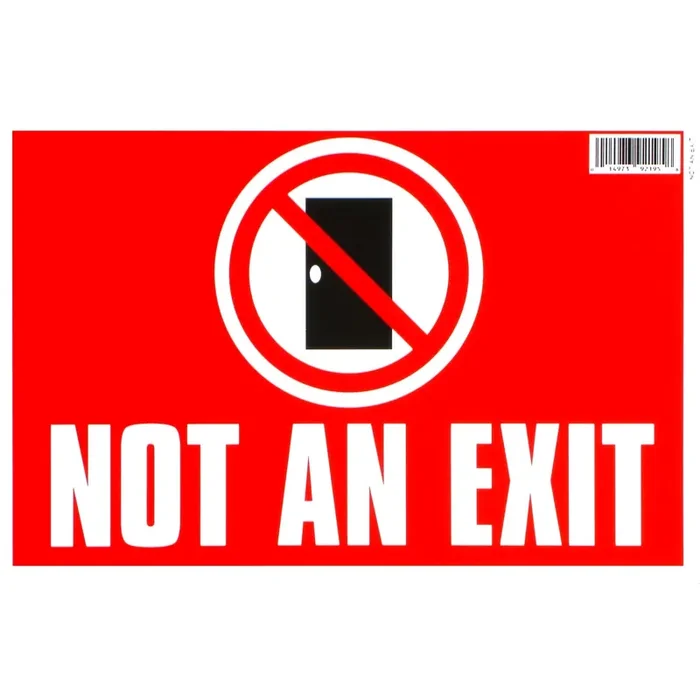 8″ x 12″ Styrene Plastic “Not an Exit” Signs