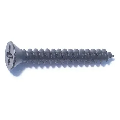 8 x 1-1/4″ Black Steel Phillips Flat Head Sheet Metal Screws