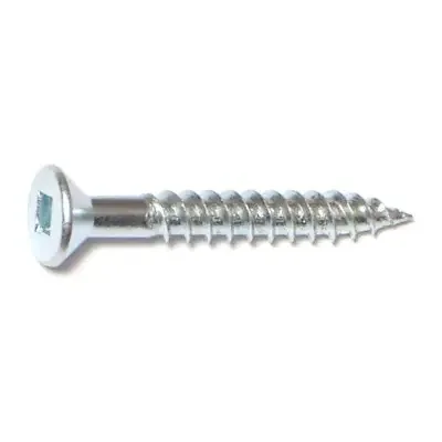 8 x 1-1/4″ Zinc Plated Steel Square Drive Flat Head Wood Screws