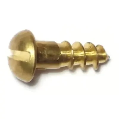 8 x 1/2″ Brass Slotted Round Head Wood Screws