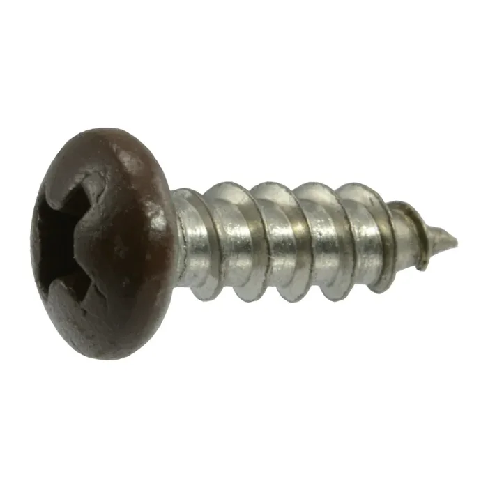 8 x 1/2″ Brown Painted 18-8 Stainless Steel Phillips Pan Head Sheet Metal Screws