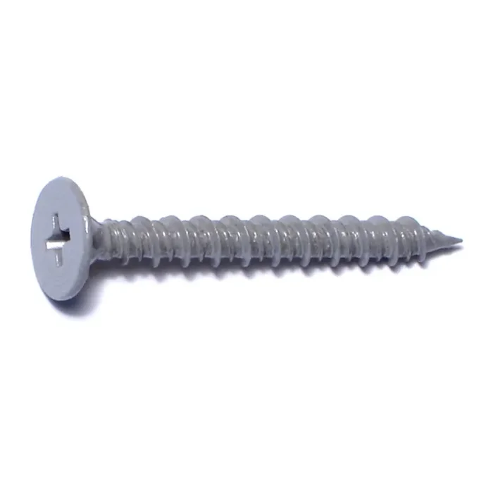 8 x 1-5/8″ Gray Ceramic Coated Steel Sharp Point Phillips Wafer Head Cement Board Screws