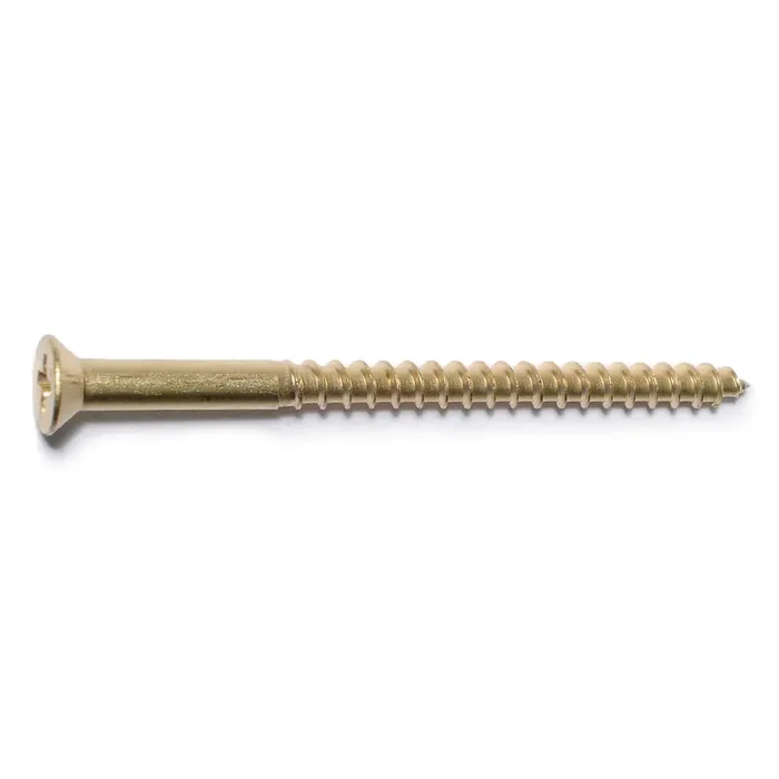 8 x 2-1/2″ Brass Phillips Flat Head Wood Screws
