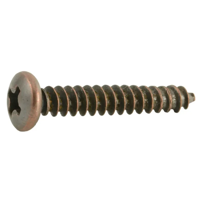 8 x 3/4″ Venetian Bronze Plated Steel Phillips Pan Head Sheet Metal Screws