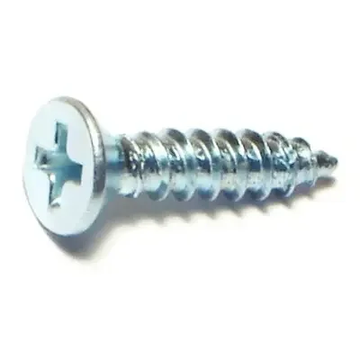 8 x 3/4″ Zinc Plated Steel Phillips Flat Head Sheet Metal Screws