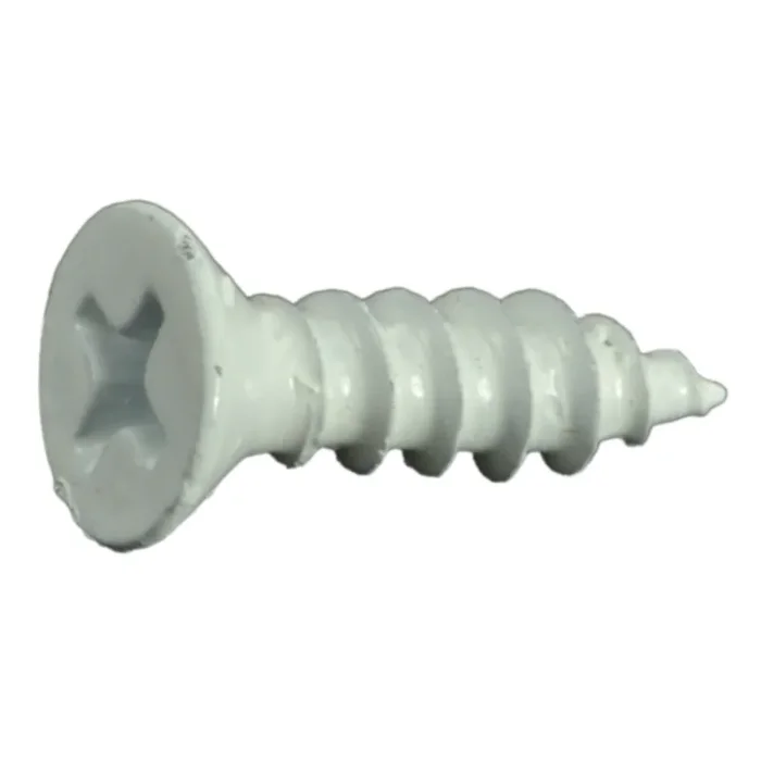 8 x 5/8″ White Steel Phillips Flat Head Sheet Metal Screws