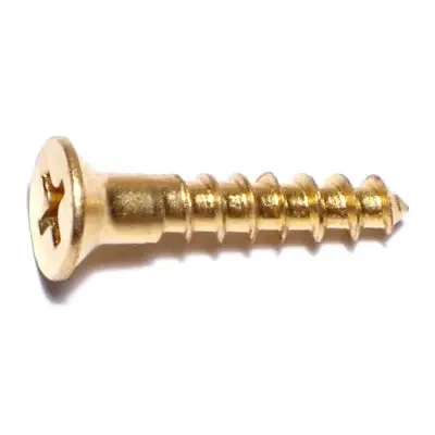 8 x 7/8″ Brass Phillips Flat Head Wood Screws