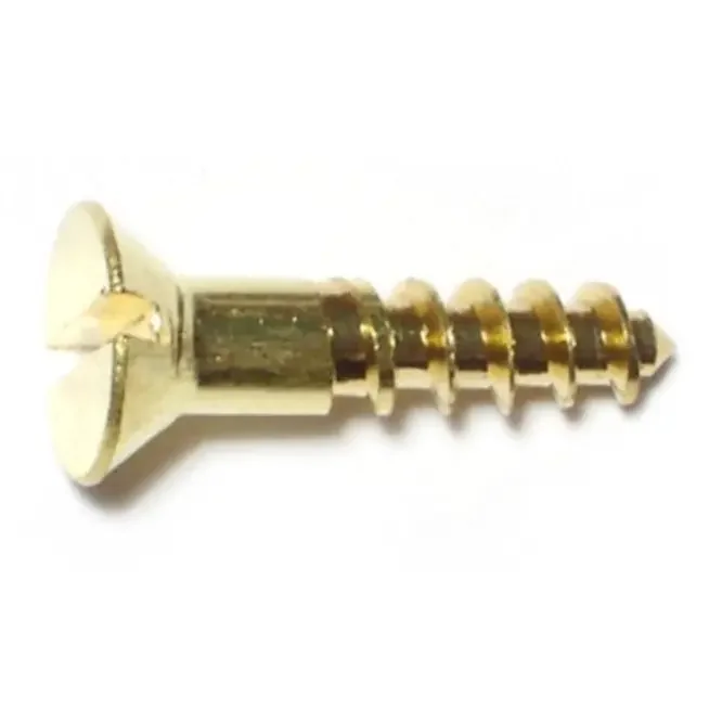 8 x 7/8″ Brass Slotted Flat Head Wood Screws