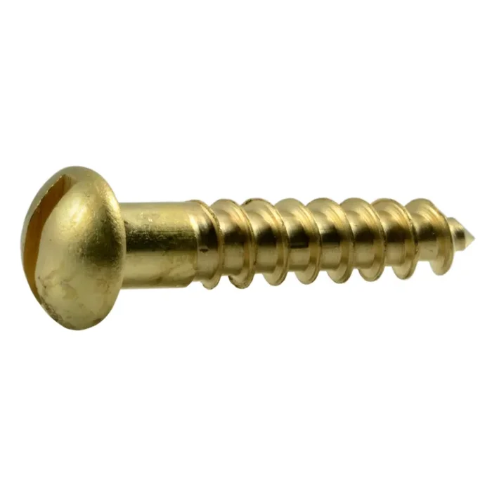 8 x 7/8″ Brass Slotted Round Head Wood Screws