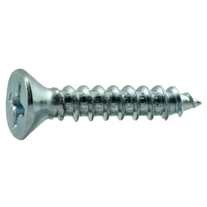 8 x 7/8″ Zinc Plated Steel Phillips Flat Head Wood Screws