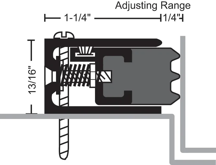 84″ DKB-finish Aluminum Spring Adjustable Neoprene Perimeter Seal by NGP
