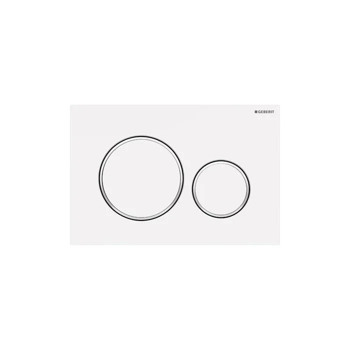 9-7/10 in. Plastic Dual Flush Actuator in White Matte by Geberit