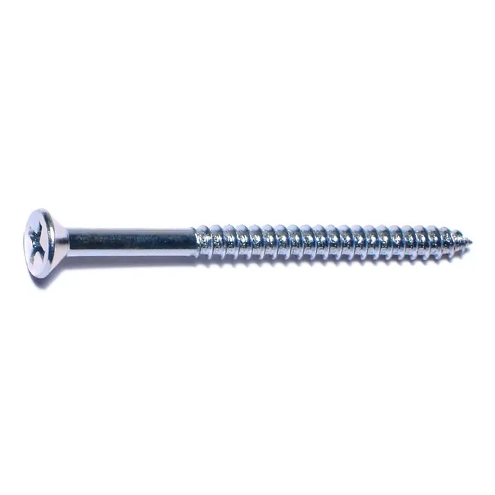 9 x 2-1/2″ Zinc Plated Steel Phillips Flat Head Wood Screws