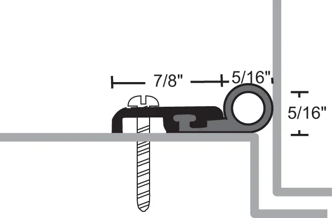 96″ Anodized Aluminum Neoprene Bulb Perimeter Seal by NGP