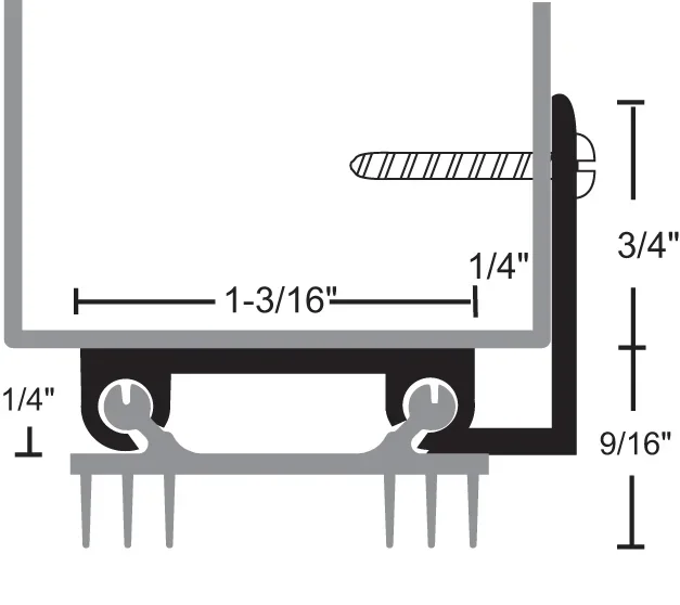 96″ Anodized Aluminum Thermoplastic Door Shoe by NGP