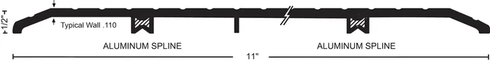 96″ Extended Width Threshold, 1/2″ x 11″ – NGP Weatherstripping