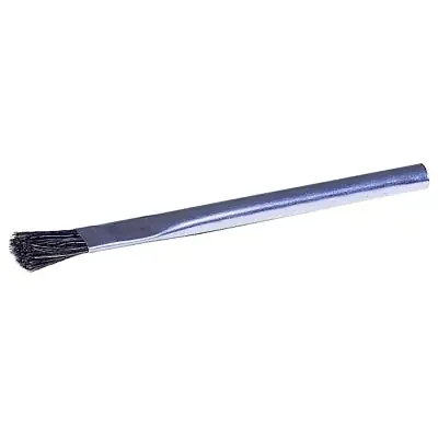 Acid/Flux Brush, 3/8 in W, 3/4 in Trim, Black Horsehair, Tin Ferrule handle