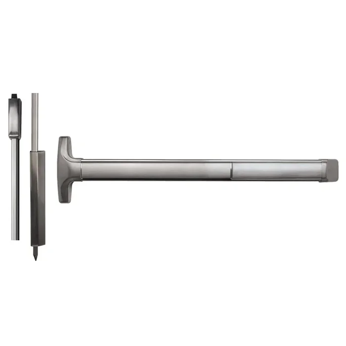 Advantex Wind Rated Narrow Stile Surface Vertical Rod Exit Device – 48in Satin Stainless Steel