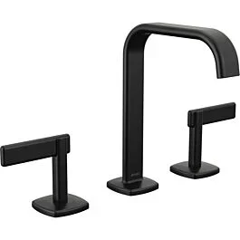 ALLARIA Widespread Lavatory Faucet with Square Spout – Less Handles, Matte Black