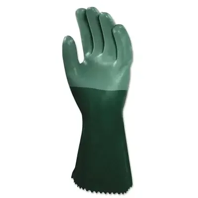 AlphaTec 08-354 Neoprene Dipped Gloves, Rough Finish, Size 9, Green