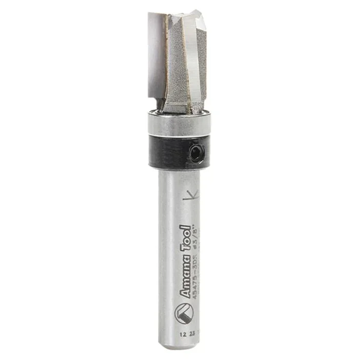 Amana Tool 45475-3DS 3/8″ Down Shear Face Plunge Template Router Bit with Upper Ball Bearing