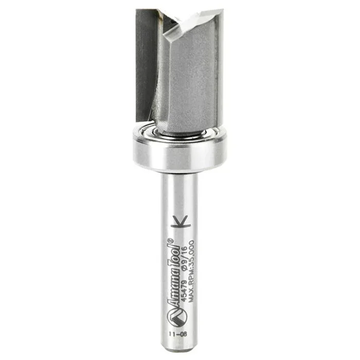 Amana Tool 45479 9/16″ Carbide Tipped Straight Plunge Router Bit with Upper BB