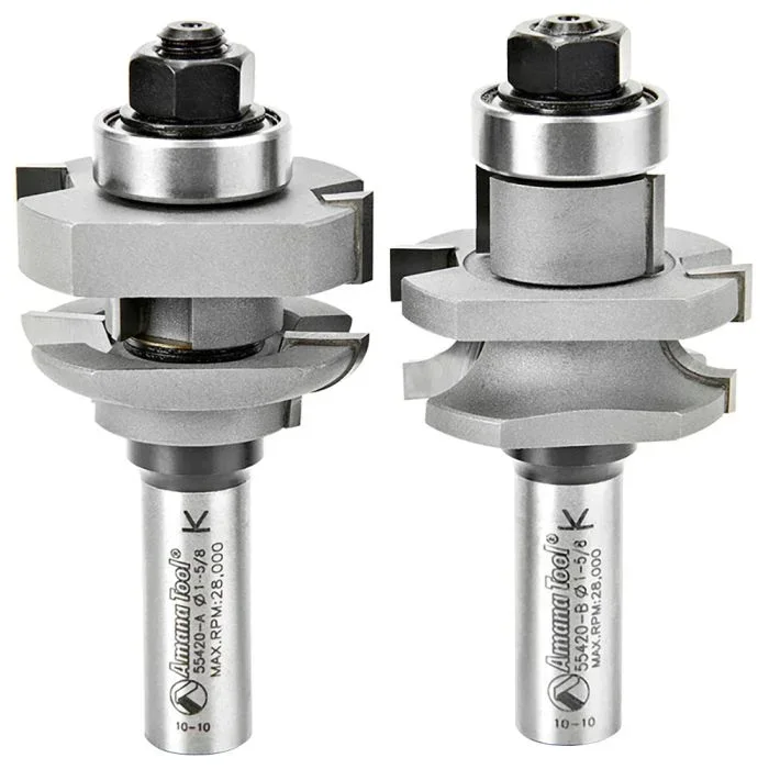 Amana Tool 55420 1-5/8″ Carbide Tipped Concave Stile & Rail Router Bit Set
