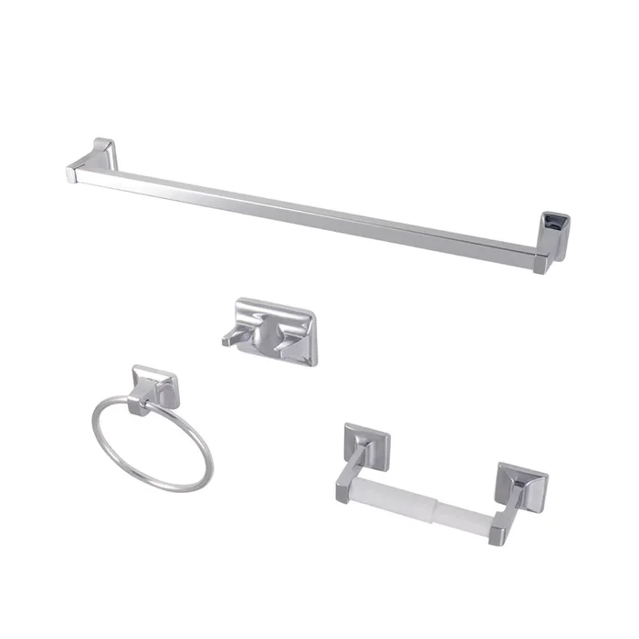 Americana 4-Piece 24″ Towel Bar Bathroom Accessory Set, Polished Chrome