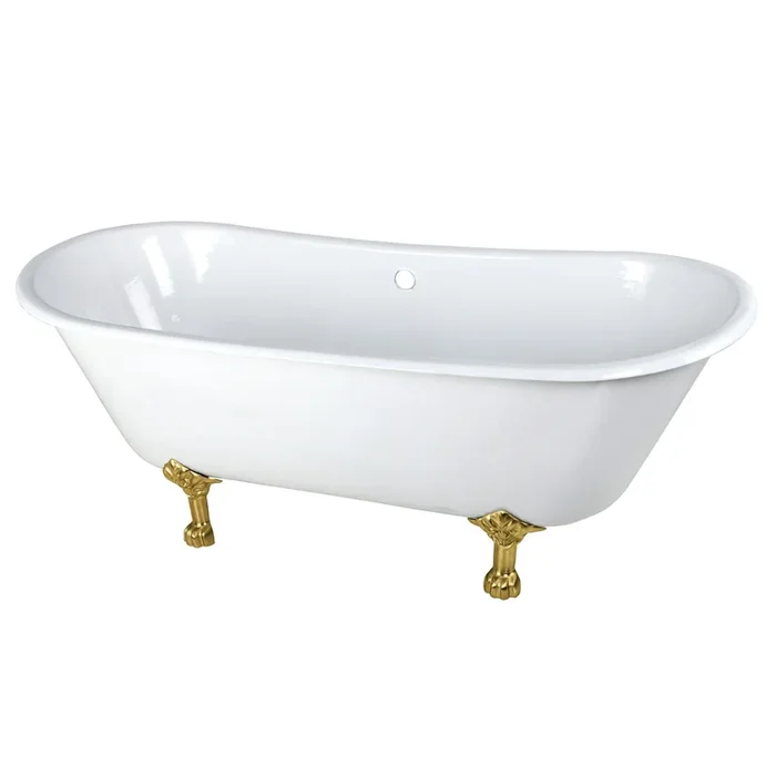 Aqua Eden 67-Inch Cast Iron Oval Double Slipper Clawfoot Tub – Kingston Brass