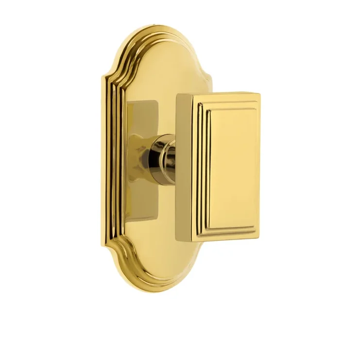 Arc Short Plate with Carr Knob in Lifetime Brass – Grandeur