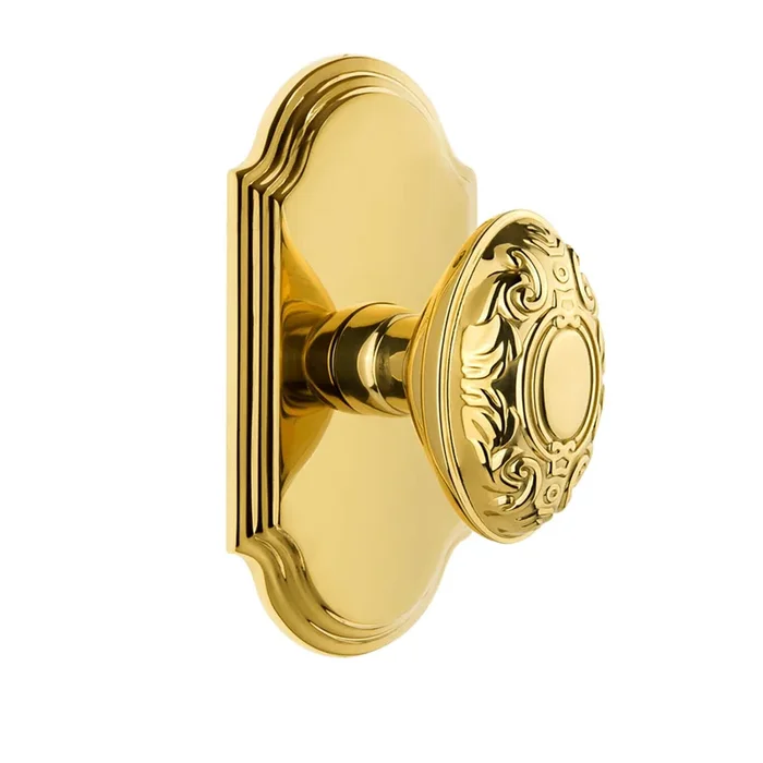 Arc Short Plate with Grande Victorian Knob – Polished Brass