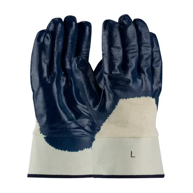 ArmorTuff Nitrile Dipped Glove w/Jersey Liner & Smooth Finish on Palm Fingers Knuckles – Plasticized Safety Cuff – Natural – 1/DZ – 330-PIP56-3153