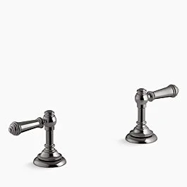 Artifacts Lever bathroom sink faucet handles Deck Mounted in Vibrant Titanium