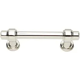 Atlas Homewares Bronte Collection 3″ (76mm) Center to Center, Overall Length 4-5/16″ (109.5mm), Polished Nickel Cabinet Hardware Pull / Handle