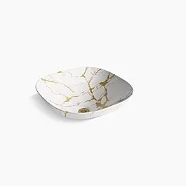 Aureus 16-3/4″ square vessel bathroom sink, no overflow Fireclay, in White