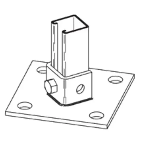 B279FL Post base 1-5/8 1-hole