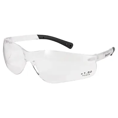 BearKat BK1 Series Bifocal Readers Safety Glasses, Clear Lens, 1.5 Dipter, Clear Frame
