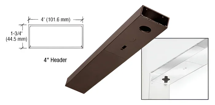 Black Bronze Anodized 4″ x 41-1/4″ Single Door Header by C.R. Laurence